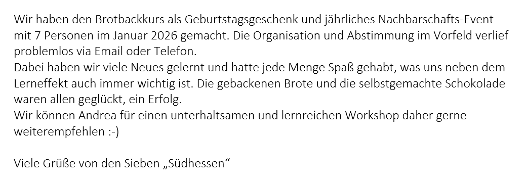 Erfahrungsbericht Sauerteigbrotbackkurs Januar 2026